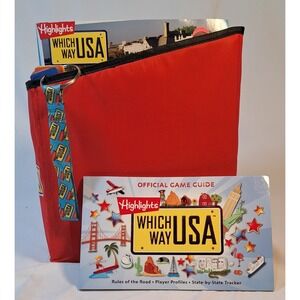 Highlights Which Way USA State Puzzle Book Set with Game Guide and Storage Pouch
